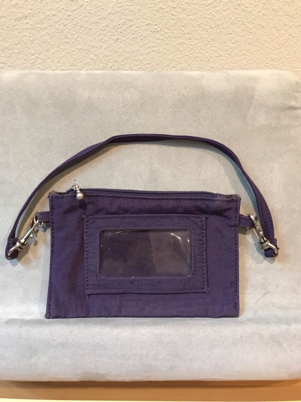 Purple Wristlet Bag with ID Window - Unbranded